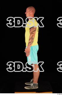 0003 Whole body yellow shirt turquoise shorts brown shoes of…